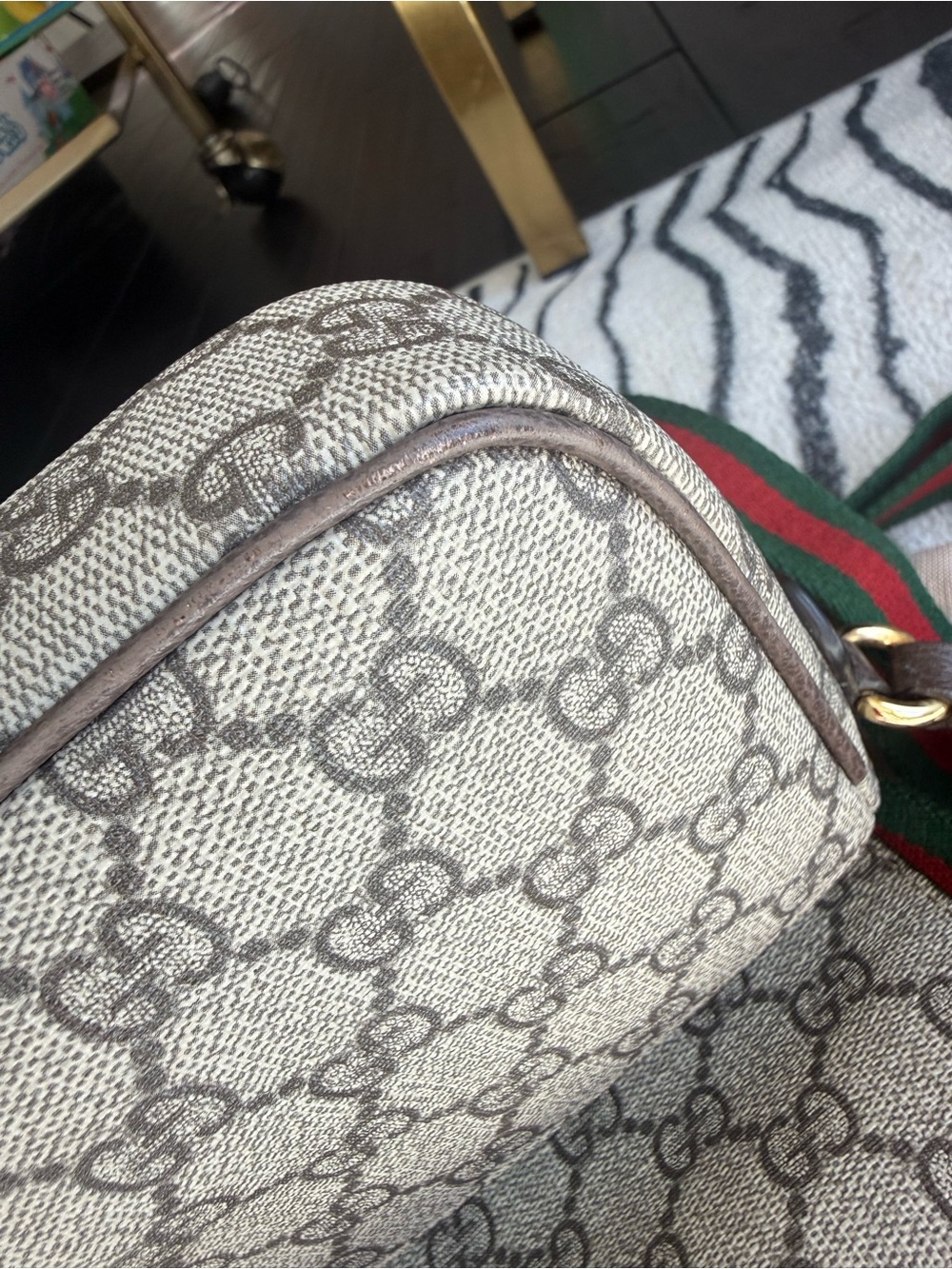 Authenticated Gucci Ophidia GG Supreme Mini Envelope Crossbody Bag Beige Ebony - Picture 15 of 15